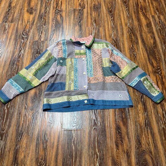 Vintage 220 Hickory 2XL Patchwork‎ Jacket / Shirt XL Bohemian - Picture 1 of 12